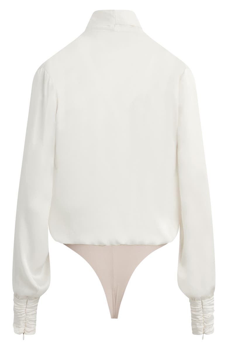 Favorite Daughter The Better Off Satin Bodysuit, Alternate, color, Ivory
