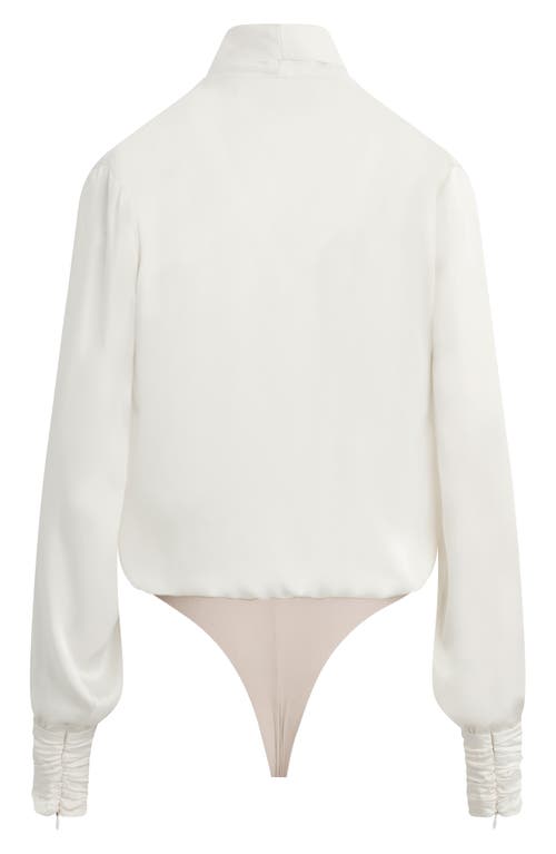 Favorite Daughter The Better Off Satin Bodysuit In White
