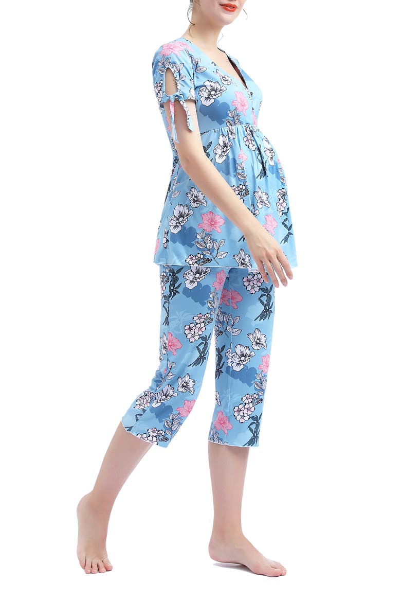 Daya Floral Maternity/Nursing Pajamas, Alternate, color, MULTICOLORED