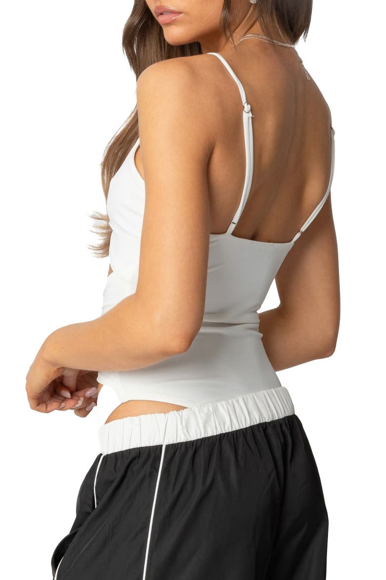 Serene Cutout Bodysuit, Alternate, color, WHITE