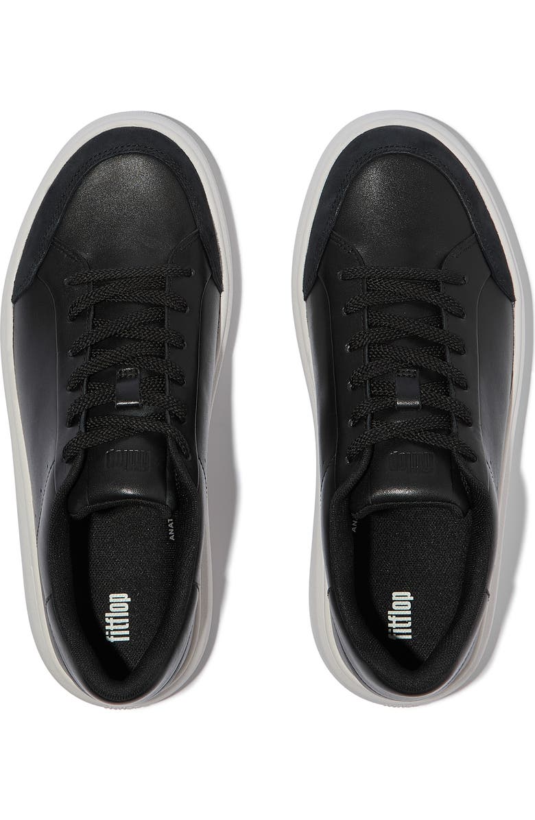 FitFlop RTG leather/suede sneakers, Alternate, color, Black