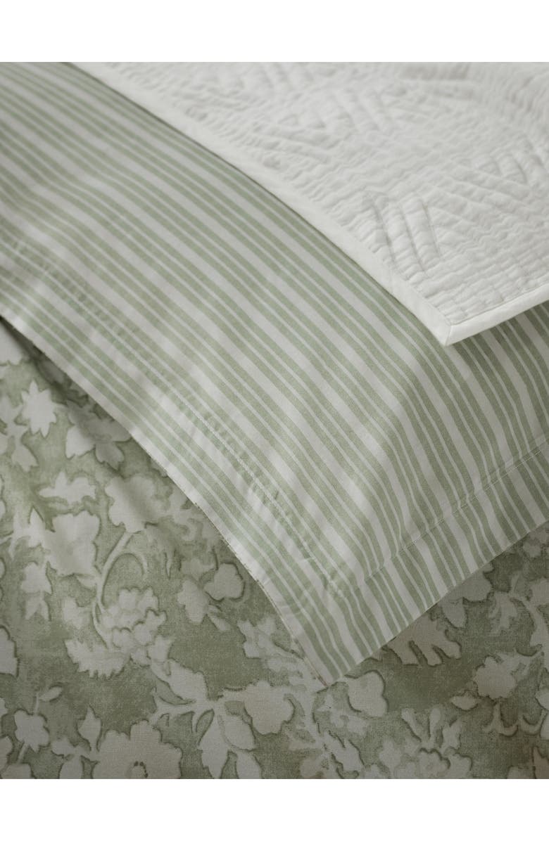 Lauren Ralph Lauren Heather Floral & Stripe Reversible Cotton Comforter & Sham Set, Alternate, color, Green