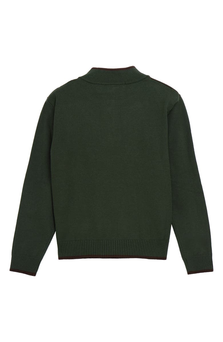 XRAY Kids' RAW X Shoulder Detail Quarter Zip Sweater, Alternate, color, Olive