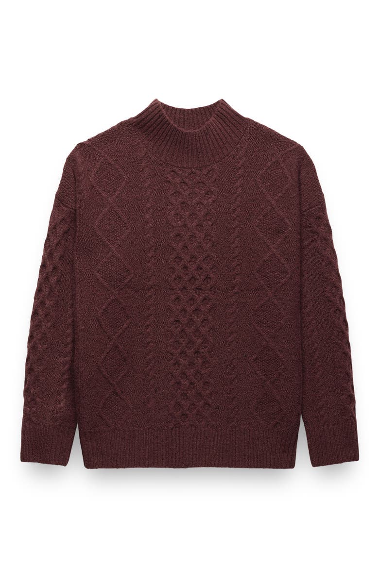 Amber Mountain Cable Sweater, Alternate, color, CACAO