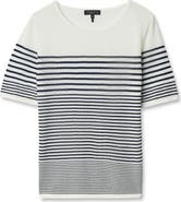 rag & bone Daisy Stripe Short Sleeve Cotton Blend Sweater