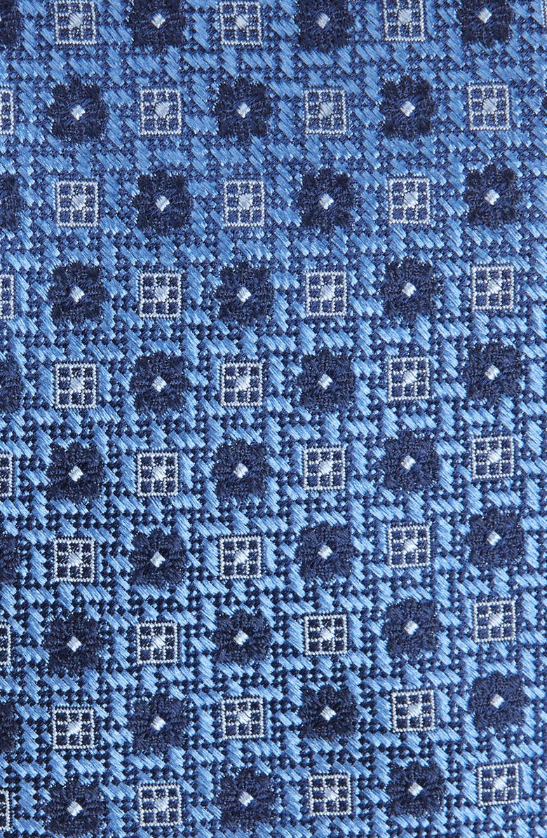 Nordstrom Montagna Neat Floral Medallion Silk Jacquard Tie, Alternate, color, Indigo