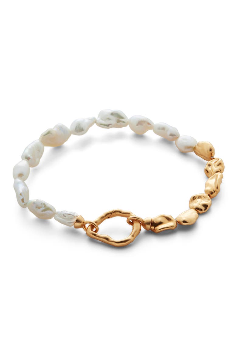 Keshi Pearl Bracelet, Main, color, 18K GOLD VERMEIL/PEARL
