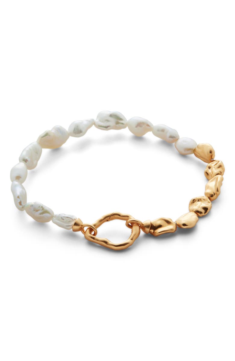 Monica Vinader Keshi Pearl Bracelet, Main, color, 18K Gold Vermeil/Pearl