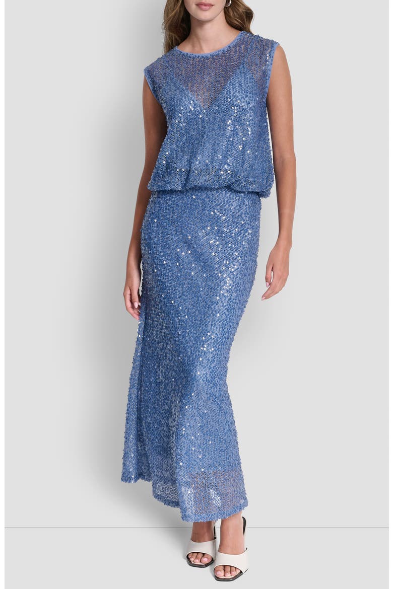 Bubble Hem Sequin Sleeveless Knit Top, Alternate, color, LIBERTY SKY