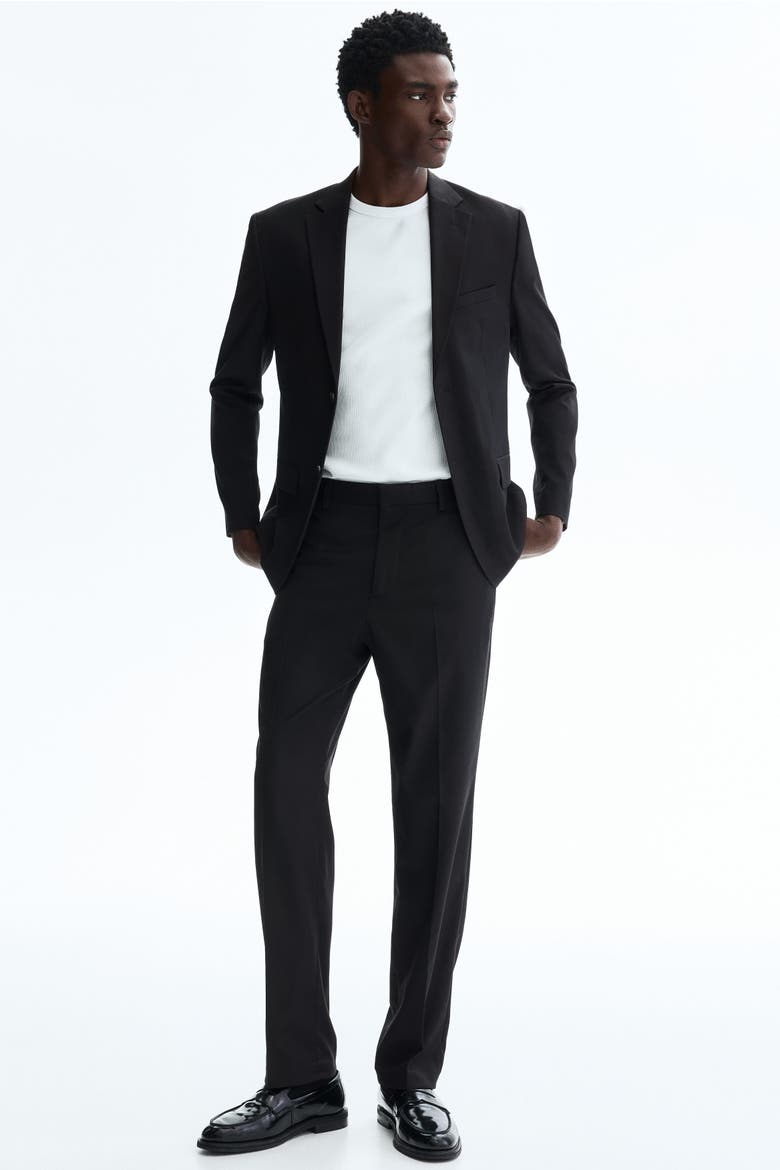 Regular-fit Single-breasted Jacket, Alternate, color, Black