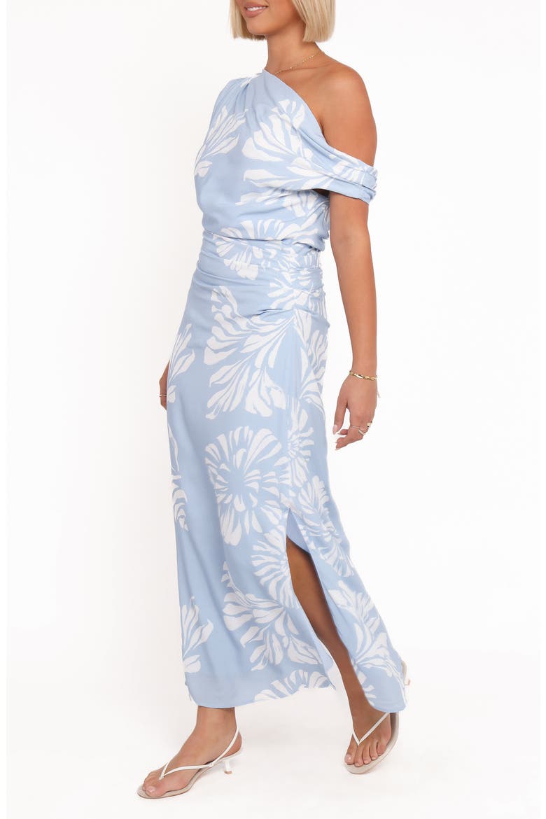 Apryl Floral One-Shoulder Maxi Dress, Alternate, color, SHELL PRINT