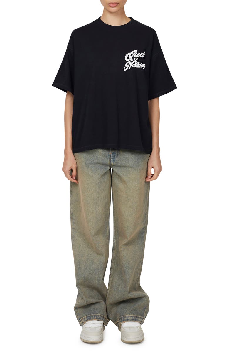 Good For Nothing Funk Oversized  T-shirt, Alternate, color, Black