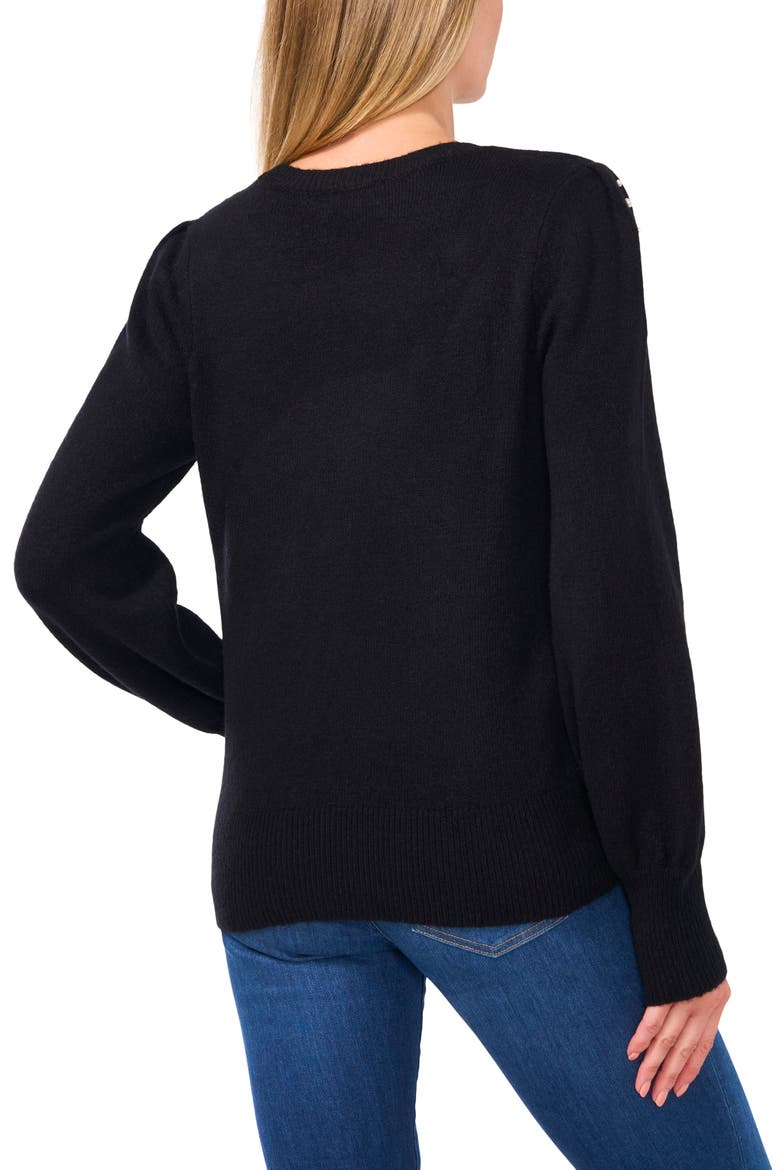 Imitation Pearl Embellished Sweater, Alternate, color, RICH BLACK