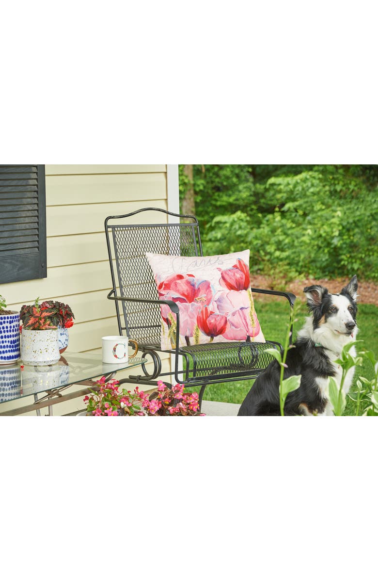 C&F Home Tulips Garden "Paris" Indoor/Outdoor Accent Pillow 18" x 18", Alternate, color, Pink