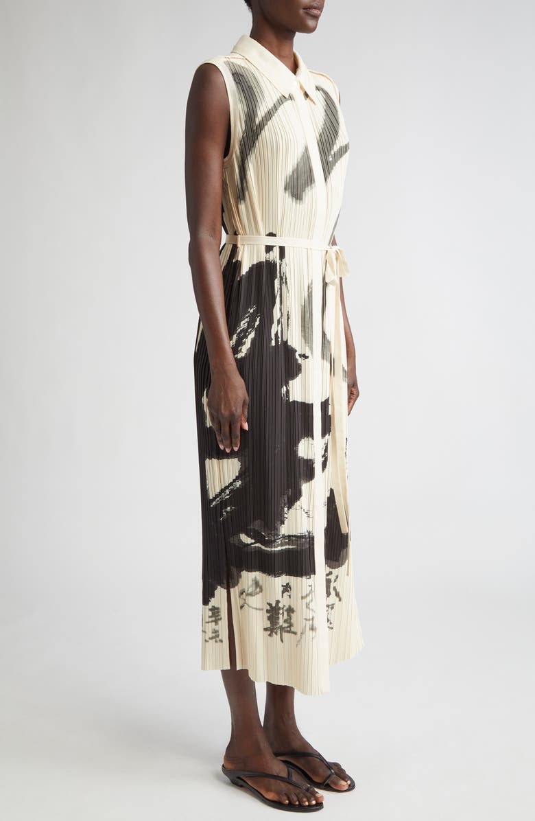 Jason Wu Collection Abstract Print Pleated Georgette Shirtdress, Alternate, color,