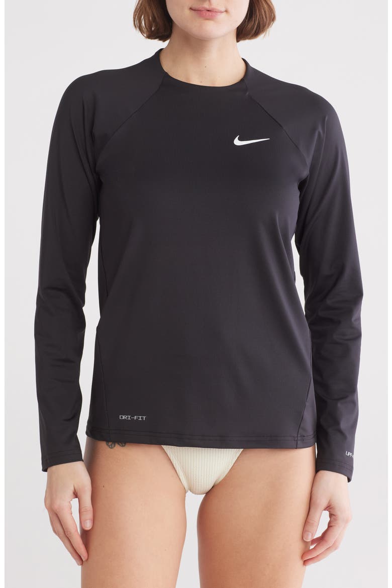 Long Sleeve Hydroguard Top, Main, color, BLACK