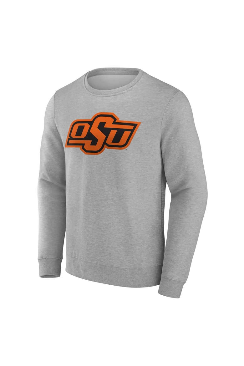 Men's Fanatics Heather Gray Oklahoma State Cowboys Applique Fleece Pullover Sweatshirt, Alternate, color, Heather Gray