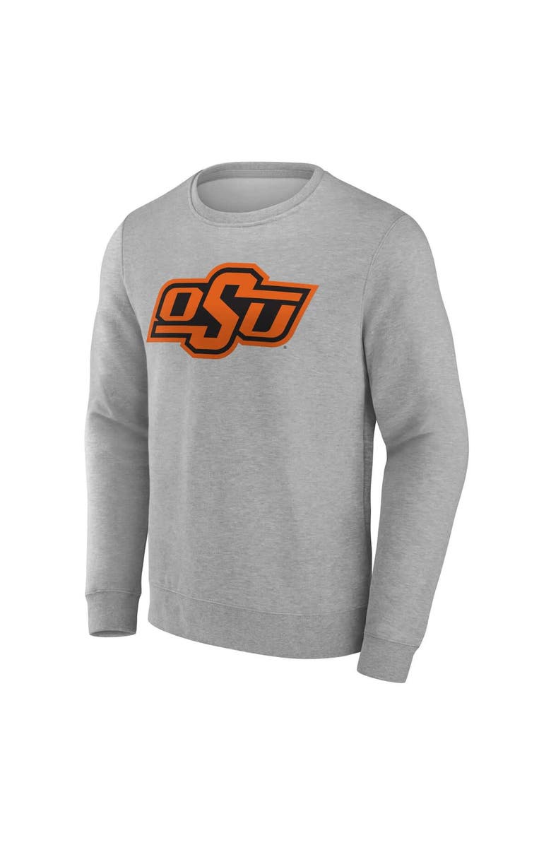 FANATICS Men's Fanatics Heather Gray Oklahoma State Cowboys Applique Fleece Pullover Sweatshirt, Alternate, color, Heather Gray