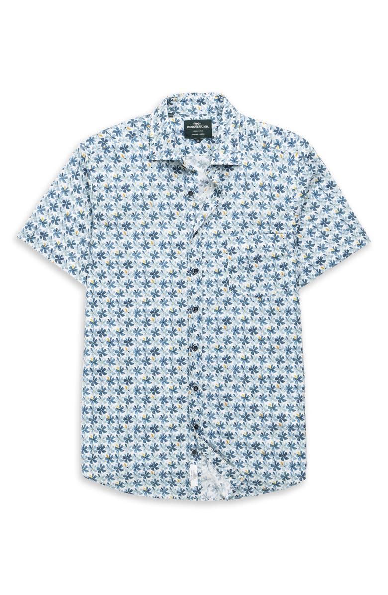 Rodd & Gunn Harvey Road Floral Short Sleeve Cotton Button-Up Shirt, Alternate, color, Cornflower