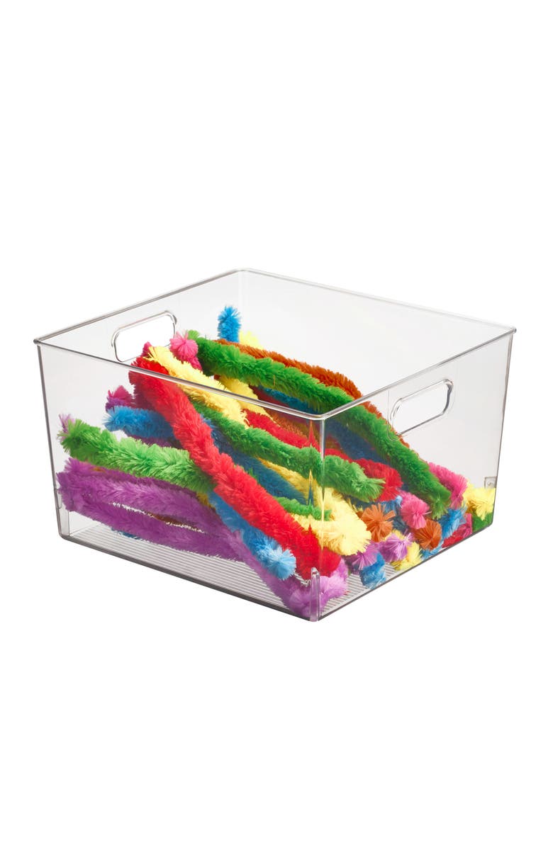 mDesign Plastic Kitchen Pantry Storage Organizer Container Bin - 2 Pack, USA Made, Alternate, color, Clear