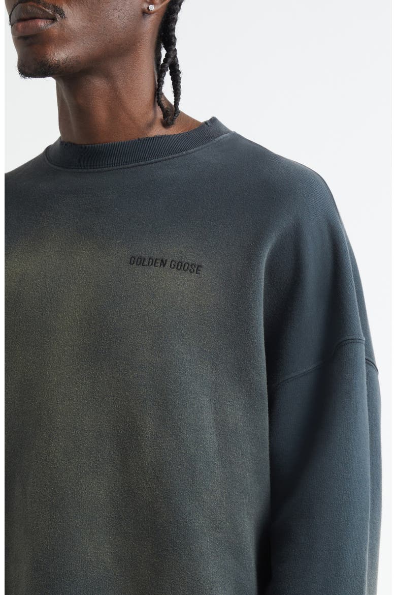 Gender Inclusive Journey Crewneck Sweatshirt, Alternate, color, BLEACHED WASHED BLACK