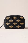 Elizabeth Scarlett Honey Bee Velvet Makeup Bag