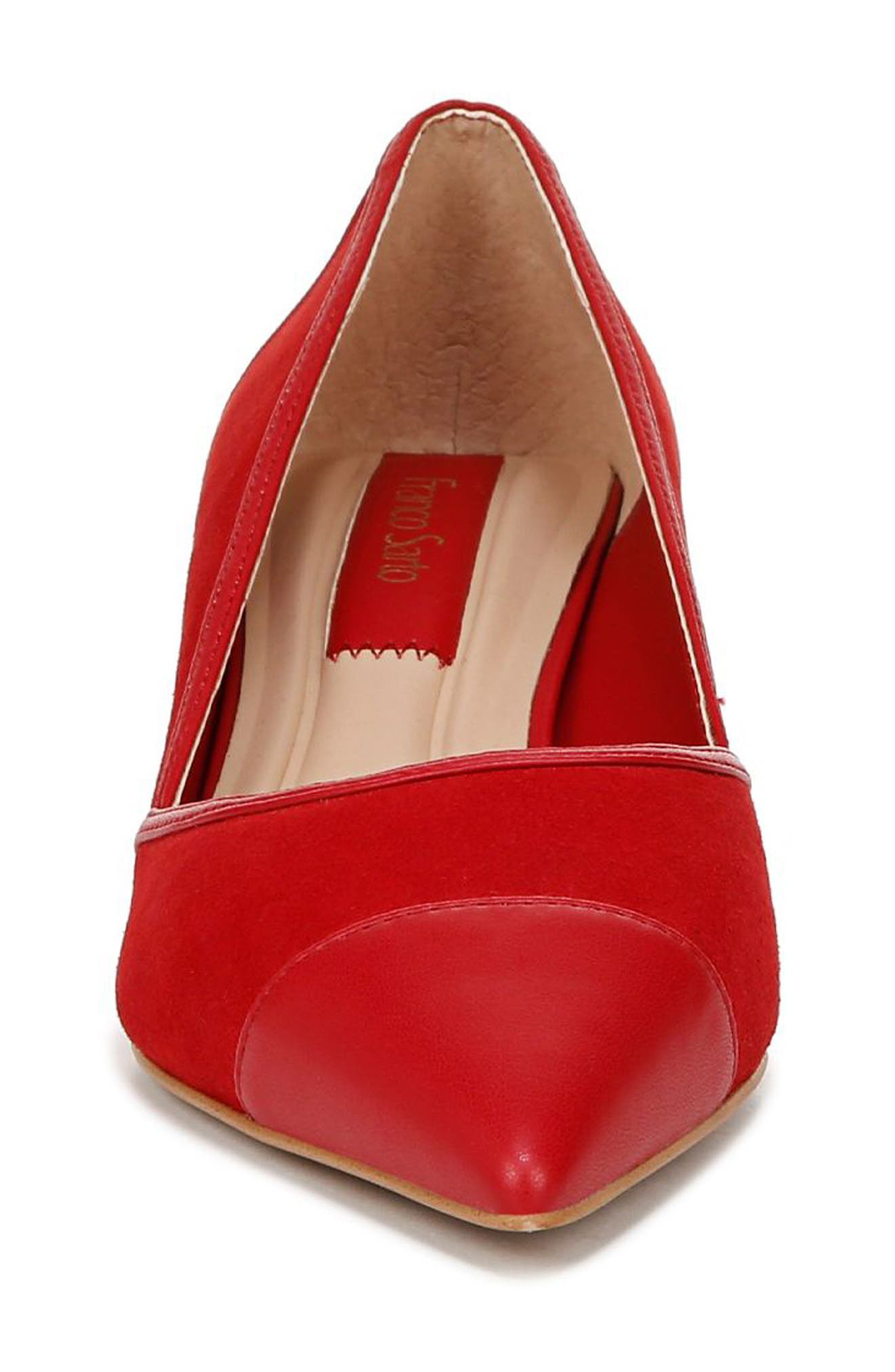 Darcy Pointed Toe Kitten Heel Pump, Alternate, color, RED