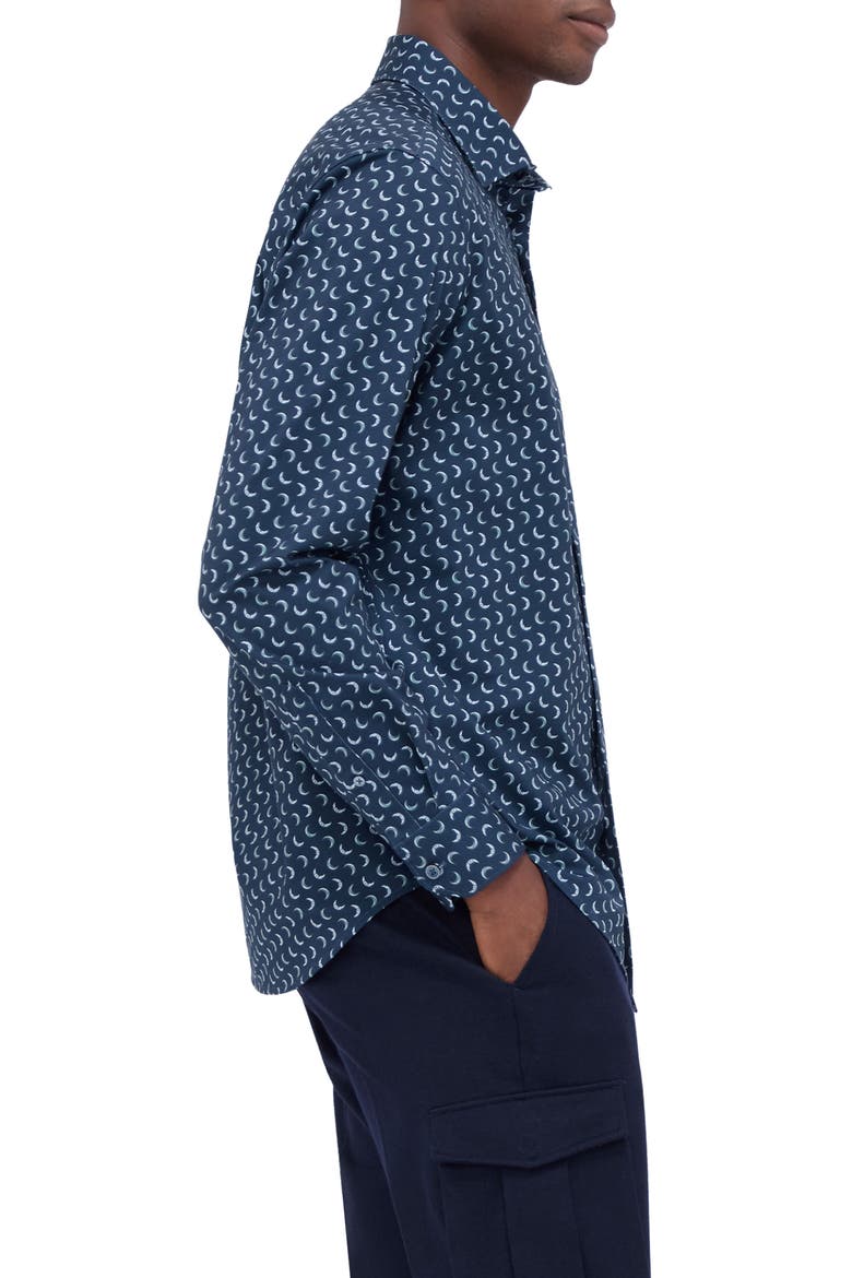 James OoohCotton® Moon Print Button-Up Shirt, Alternate, color, NAVY