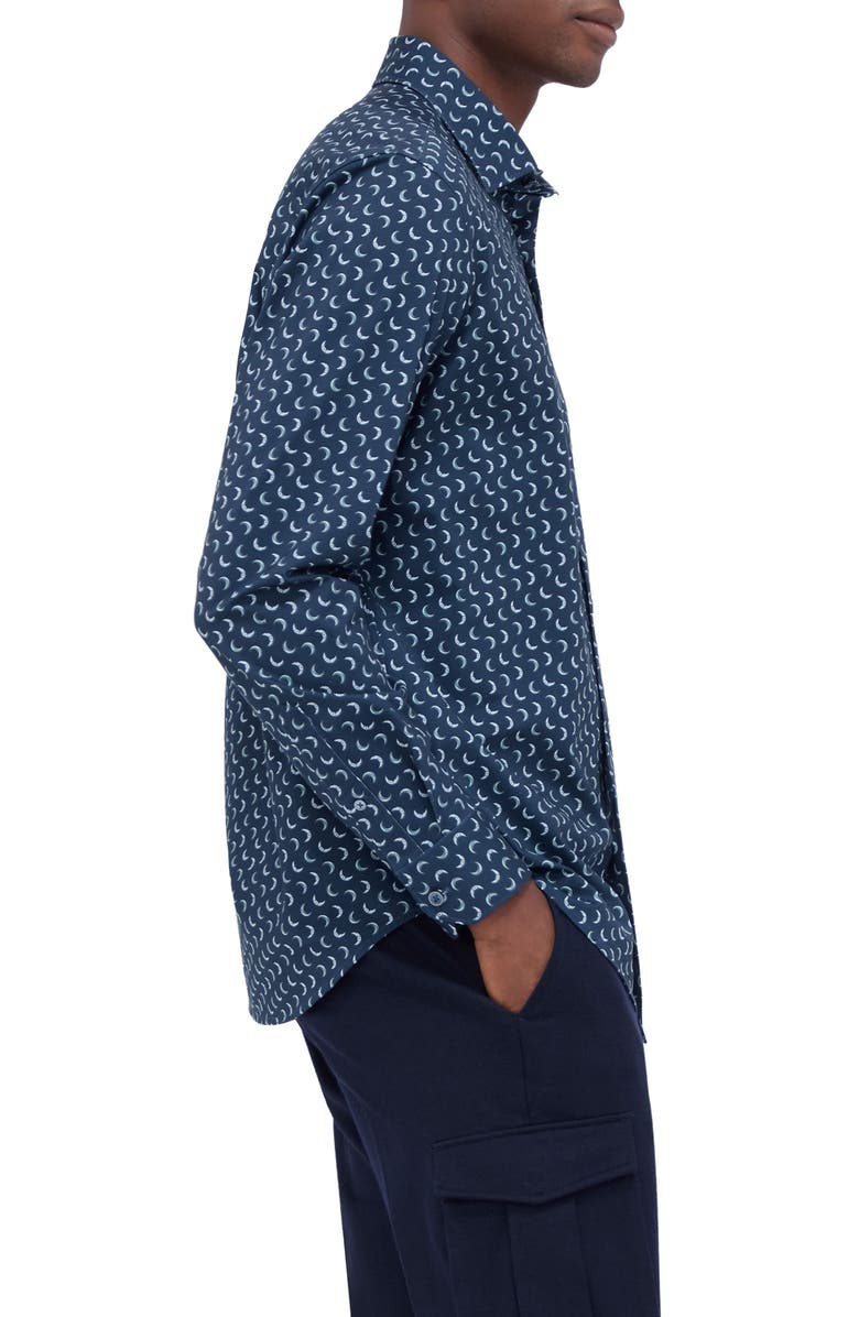 Bugatchi James OoohCotton<sup>®</sup> Moon Print Button-Up Shirt, Alternate, color,
