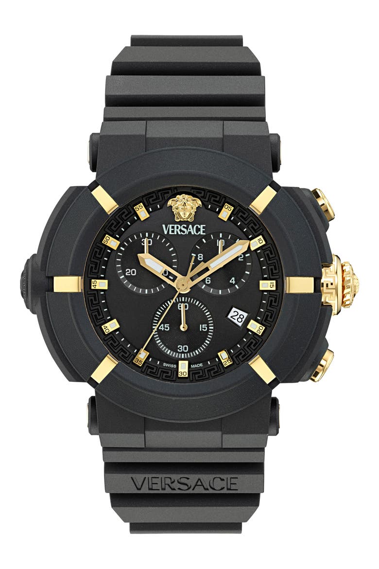 Real Active Chronograph Bracelet Watch, 45mm, Main, color, BLACK ECOCERAMIC