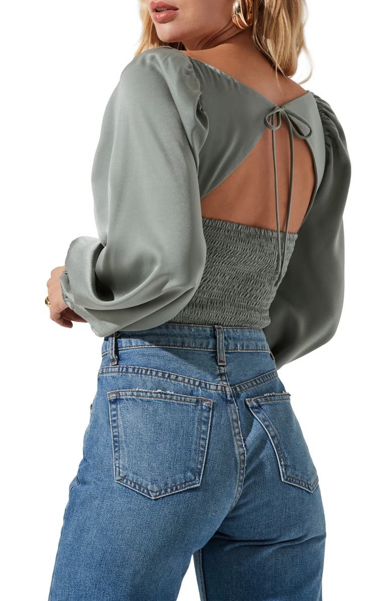 ASTR the Label Milkmaid Tie Back Blouse, Alternate, color, 