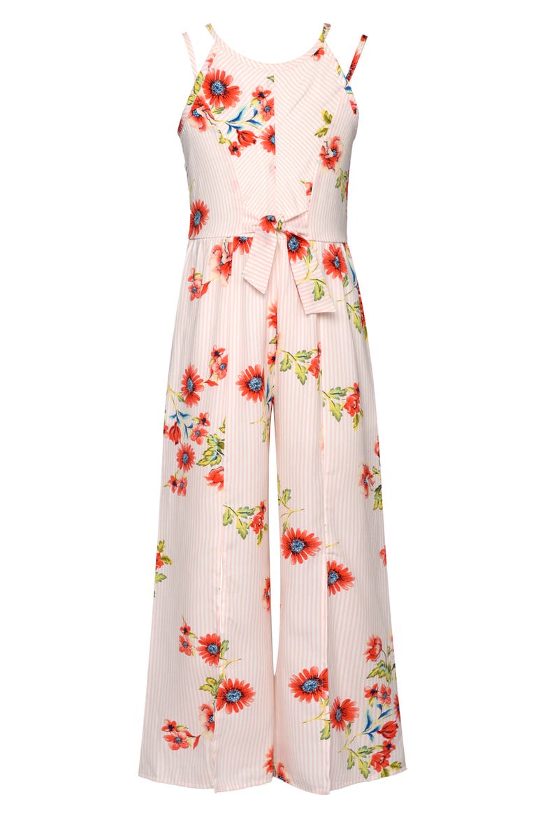 Kids' Floral Jumpsuit, Main, color, PINK