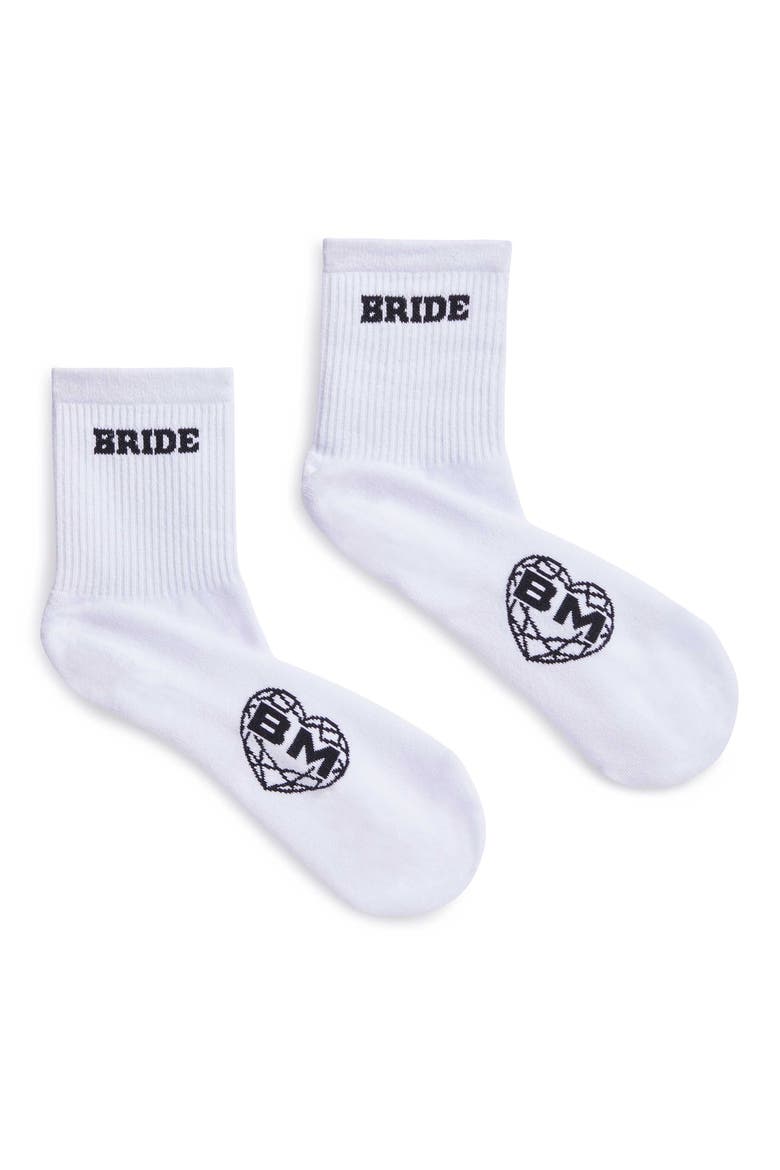 Bride Crew Sock, Main, color, White