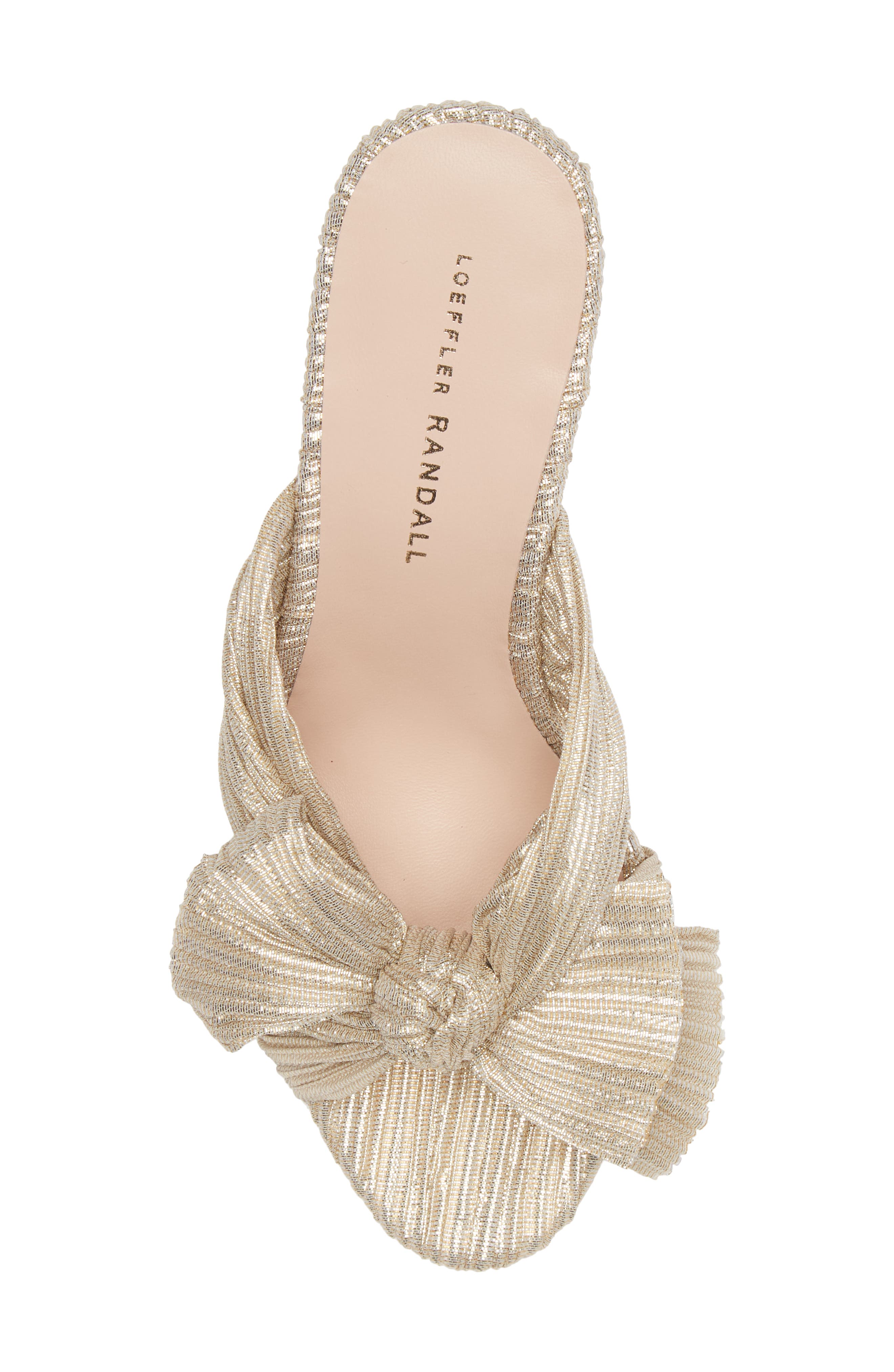 Penny Knotted Lamé Sandal, Alternate, color, PLATINUM
