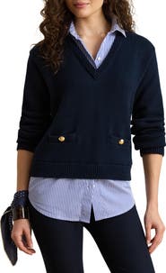 Lauren Ralph Lauren Layered Mixed Media Sweater