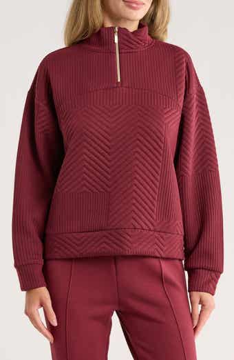 Nanette Lepore Play Quilted Quarter Zip Pullover