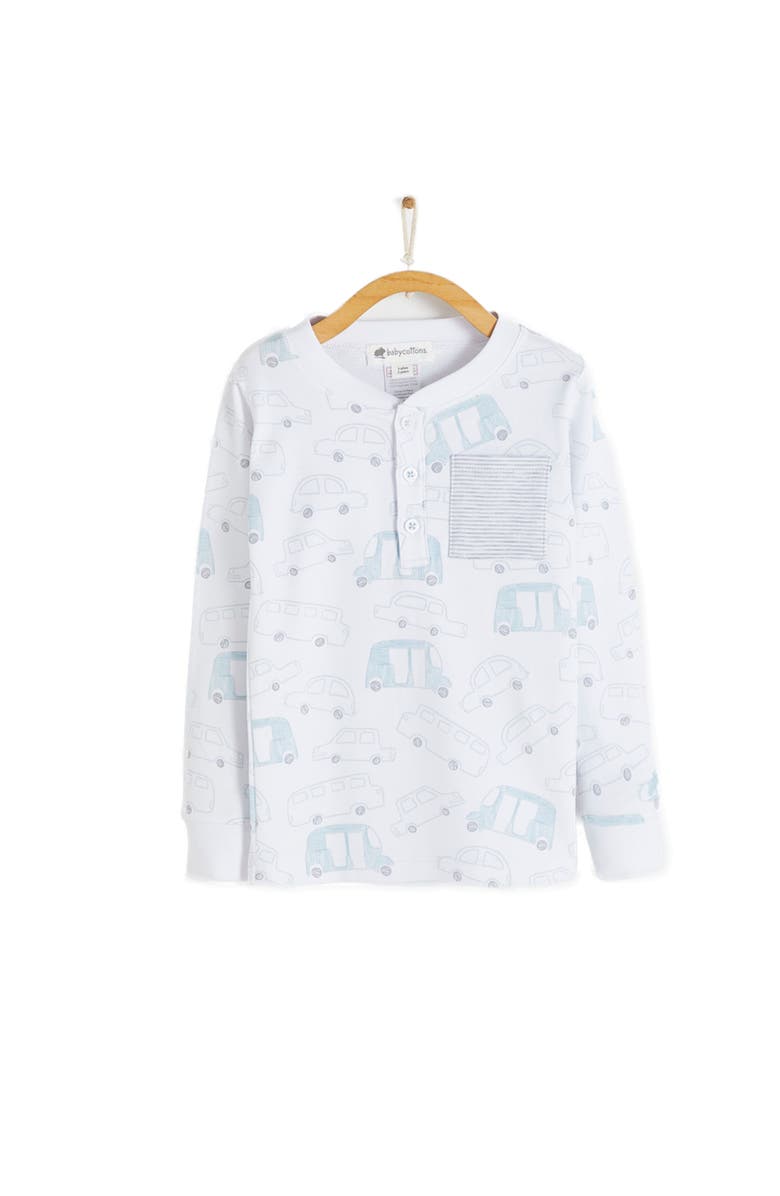 Babycottons Tuc Snug Fit Long Pajama Set for Infant, Alternate, color, White