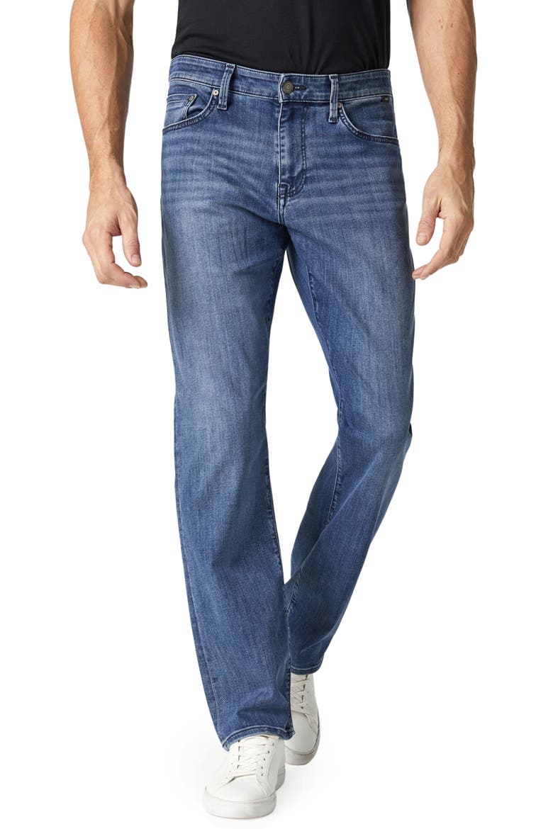 Matt Relaxed Straight Leg Jeans, Main, color, MID SUPERMOVE