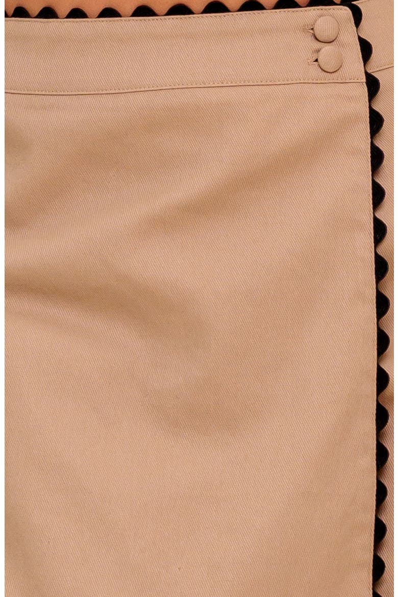 Scallop Trim Skirt, Alternate, color, TAUPE BLACK
