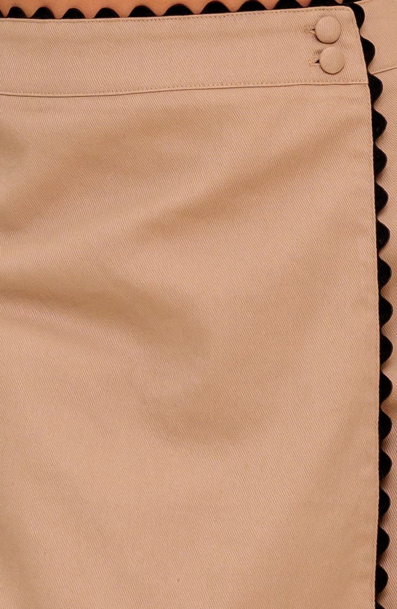 FLYING TOMATO Scallop Trim Skirt, Alternate, color, Taupe Black