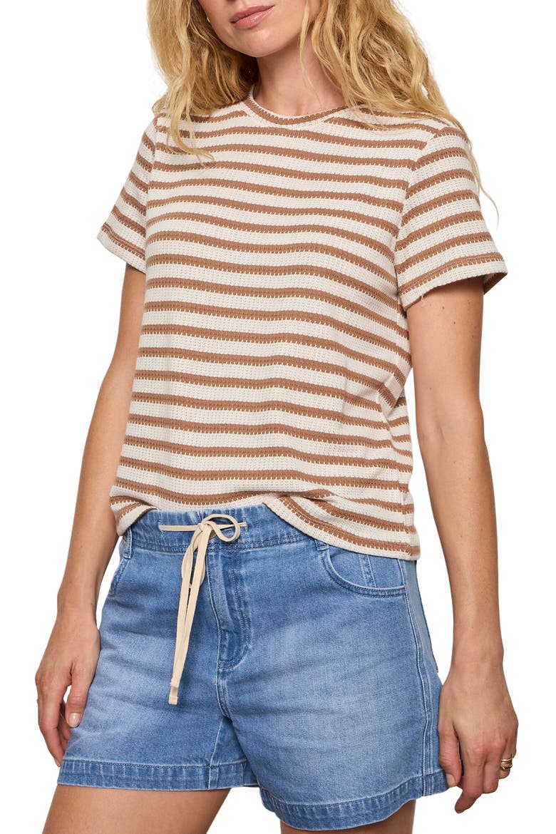 Perfect Texture Stripe Tee, Alternate, color, VALLE STRIPE BEIGE