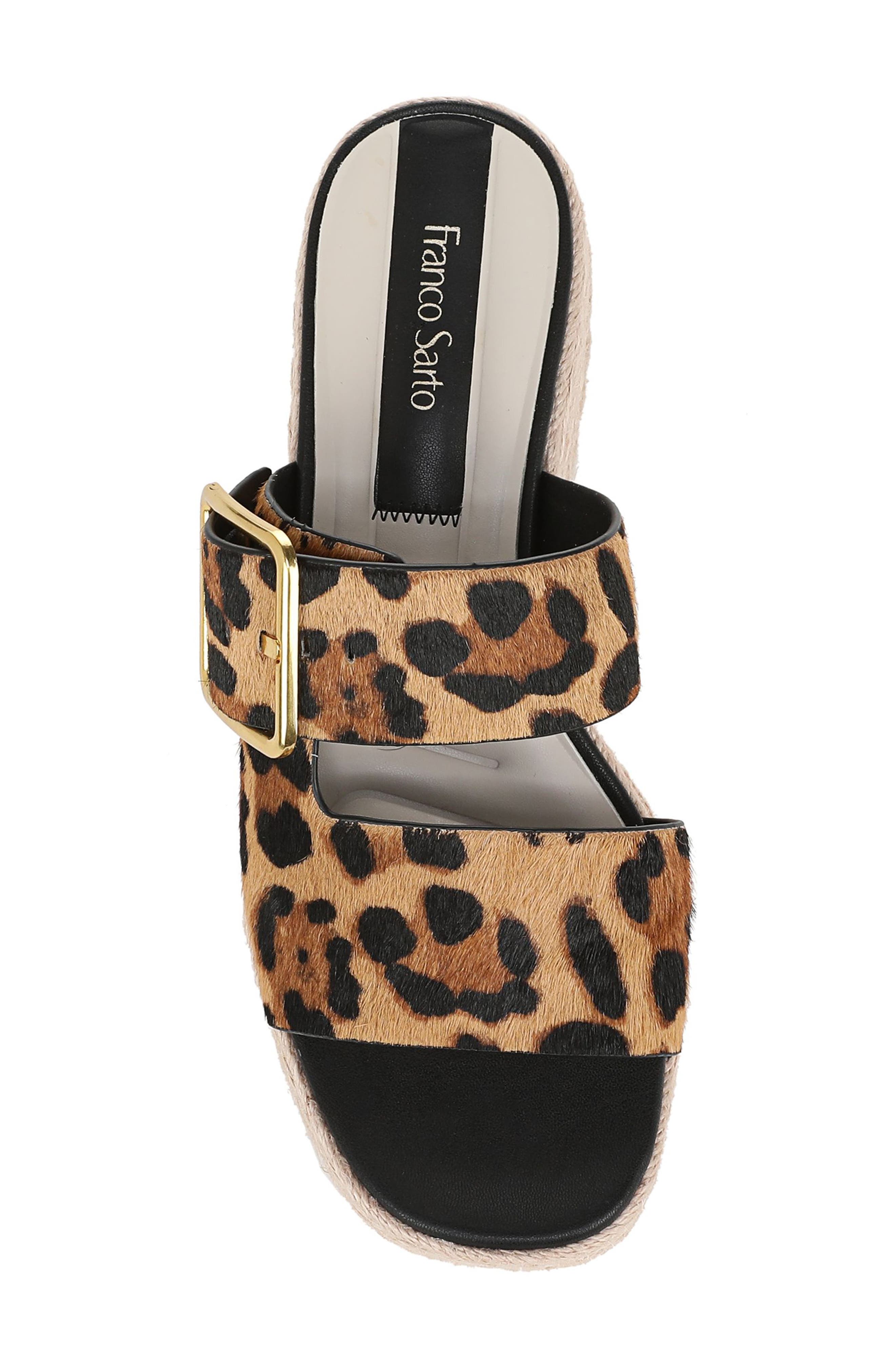 Franco Sarto Taziana Genuine Calf Hair Wedge Sandal, Alternate, color, 
