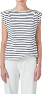 Grey Lab Stripe Padded Shoulder Muscle T-Shirt