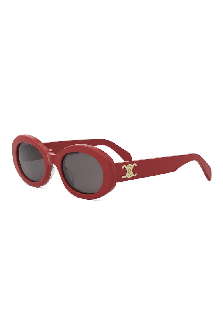 Triomphe 52mm Oval Sunglasses, Alternate, color, RED/ SMOKE