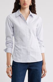 Nordstrom Poplin Waisted Button Down Shirt