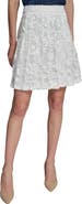 KARL LAGERFELD PARIS Floral Appliqué Cotton Blend Lace Skirt