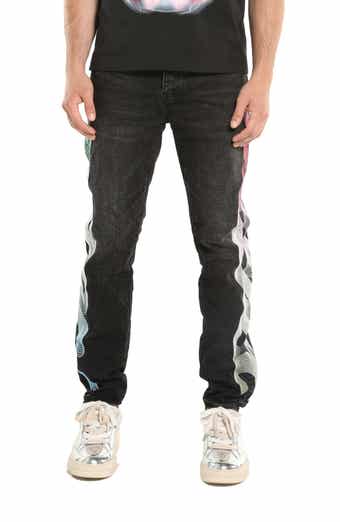 Embroidered Gradient Logo Slim Straight Leg Jeans