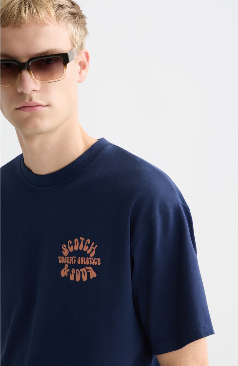 Scotch & Soda Desert Solstice Relaxed Fit Graphic T-Shirt, Alternate, color, Pageant Blue