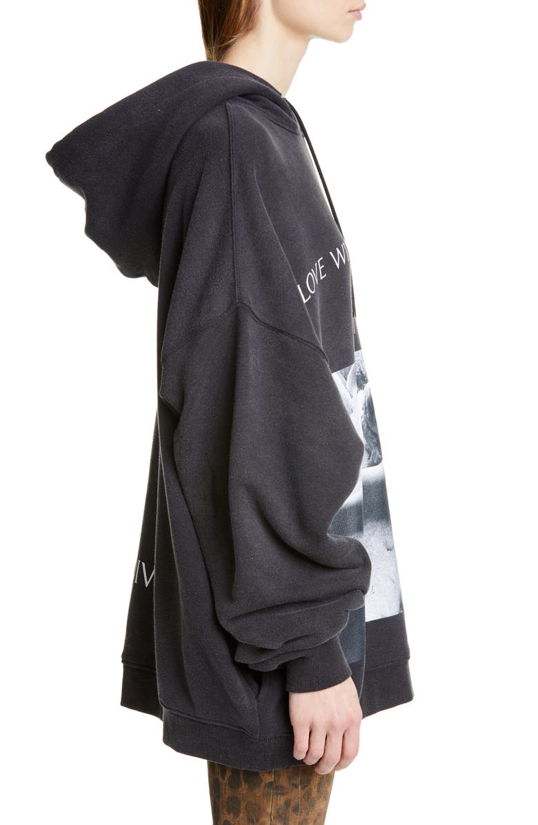 R13 'Love Will Tear Us Apart' Oversize Hoodie, Alternate, color, 