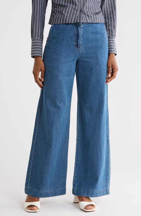 Mid Rise Wide Leg Jeans